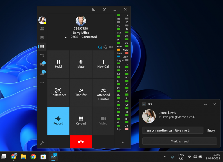 3CX Windows Softphone ile Sohbet Bildirimleri 3CX Windows Softphone ile Sohbet Bildirimleri