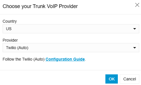 Twilio Trunks’ın Otomatik Yapılandırması Twilio Trunks'ın Otomatik Yapılandırması